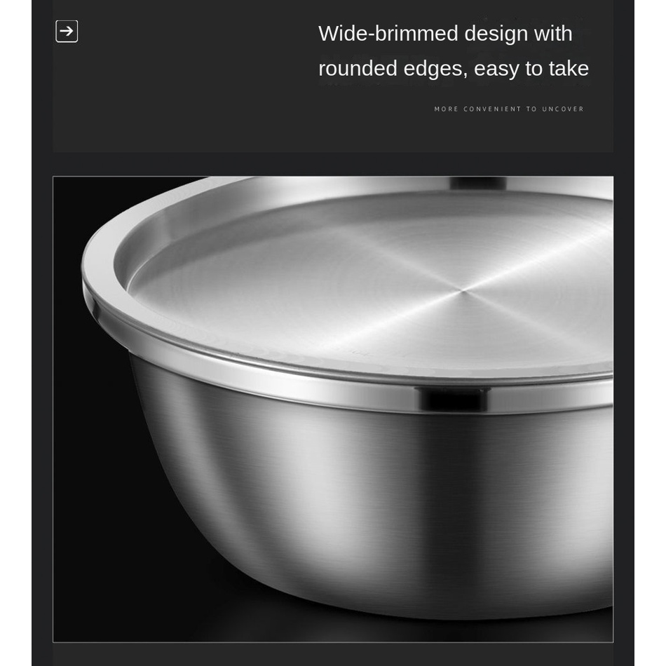 Tô Nhỏ Bằng Thép Không Gỉ Có Nắp Đậy Cho Nhà Bếp