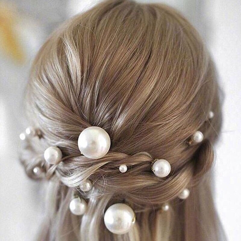 18 Trâm Cài Tóc Hình Chữ U Đính Ngọc Trai Nhân Tạo