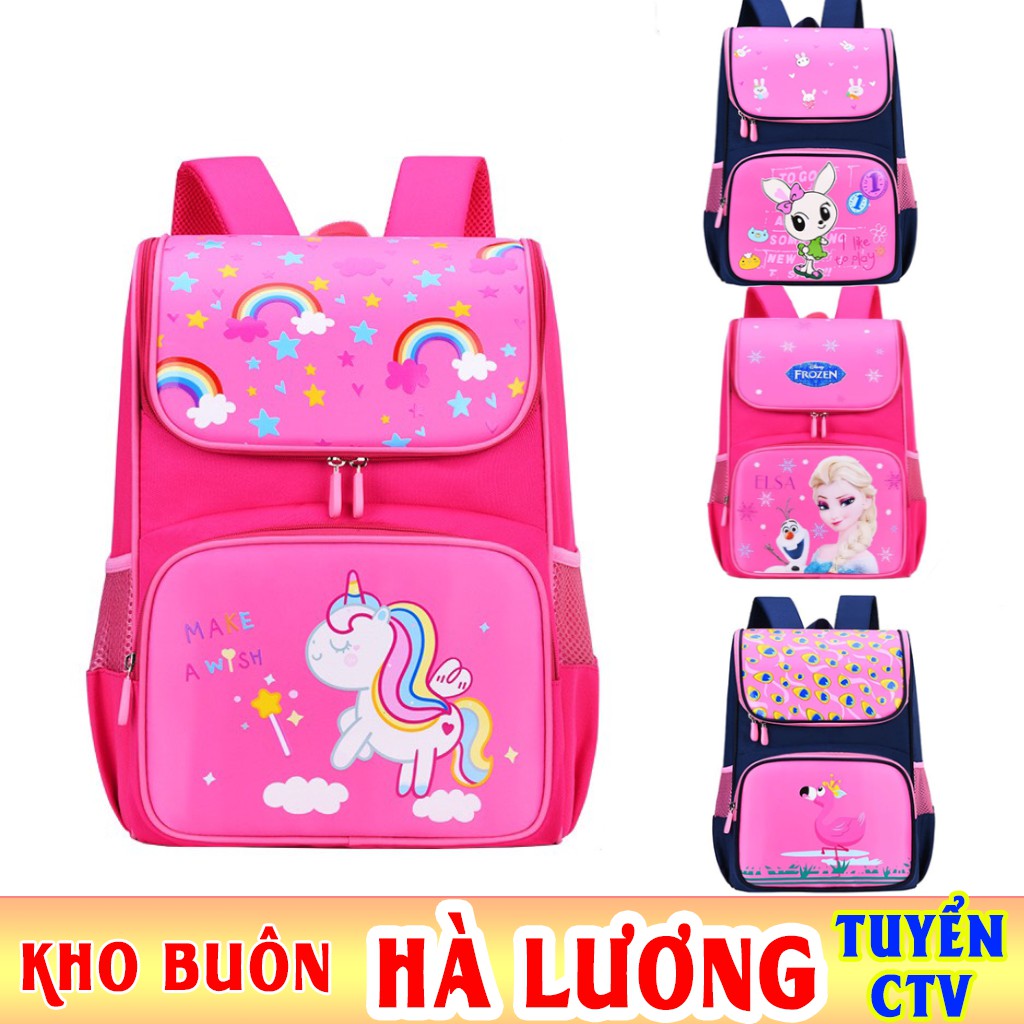 [BÁN BUÔN BALO TRẺ EM] E34 Balo dáng hộp ELSA SOFIA cấp 1-2