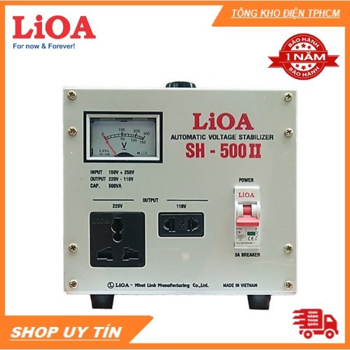 ỔN ÁP LIOA SH-500 II CÔNG SUẤT 0.5kVA ĐIỆN ÁP VÀO 150V(130V) - 250V ( 100% DÂY ĐỒNG NGUYÊN CHÁT )