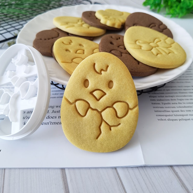 Khuôn Dập Nổi Hình Gà / Thỏ Dễ Thương Dùng Để Trang Trí Bánh Quy