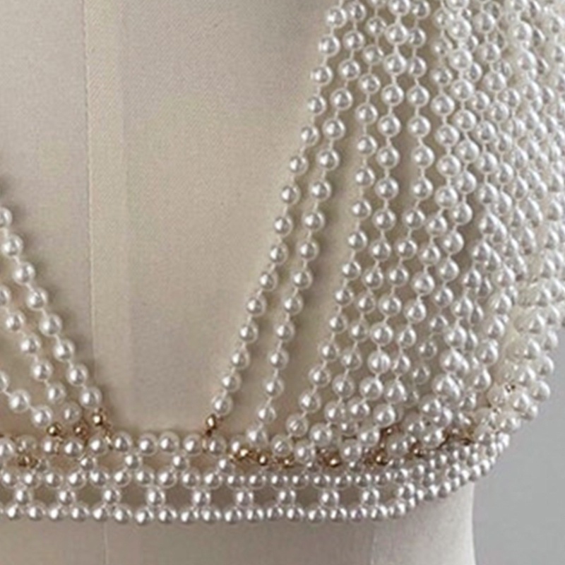 Dây Đeo Cơ Thể Đính Ngọc Trai Giả Phong Cách Boho Quyến Rũ Cho Nữ