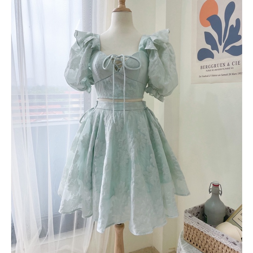 Jelly Set - Set váy áo croptop có mút ngực, set váy đi biển mùa hè - Flower & Dot