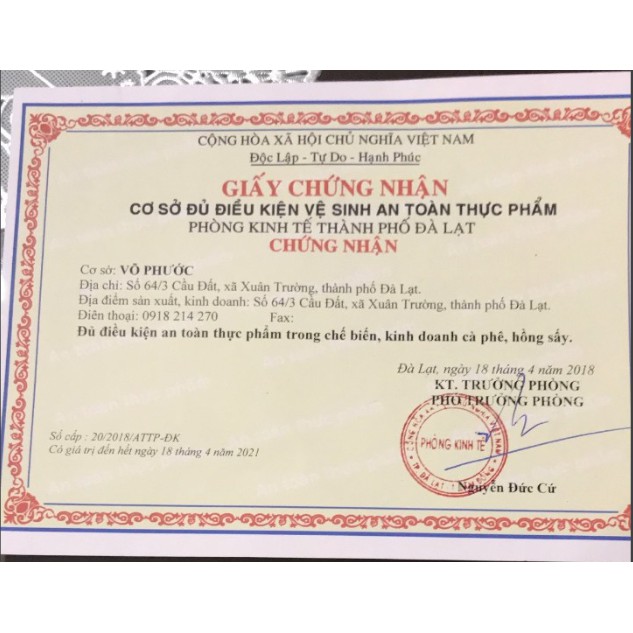 CAFE DE DALAT tổng hợp Cầu đất ( Robusta( 70%)- Arabica (30%) -  (500gram) | BigBuy360 - bigbuy360.vn