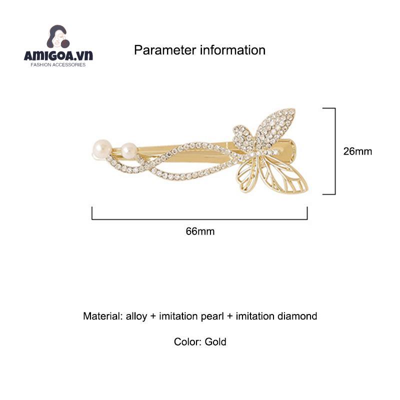 ✨✨Kẹp Tóc Hình Bướm Đính Ngọc Trai Nhân Tạo Thời Trang