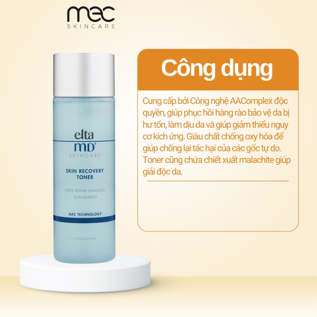 [AUTH - ĐỦ BILL] Nước hoa hồng phục hồi da Elta MD Skin Recovery Toner 215ml / 1822