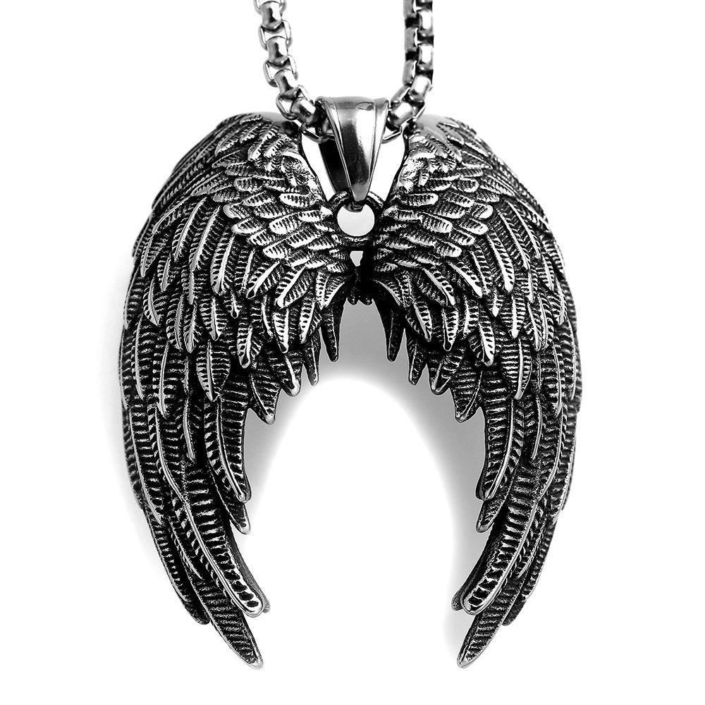 FORBETTER Vòng Cổ Choker Mặt Hình Cánh Thiên Thần Phong Cách Hip Hop Cá Tính Dành Cho Nam Nữ