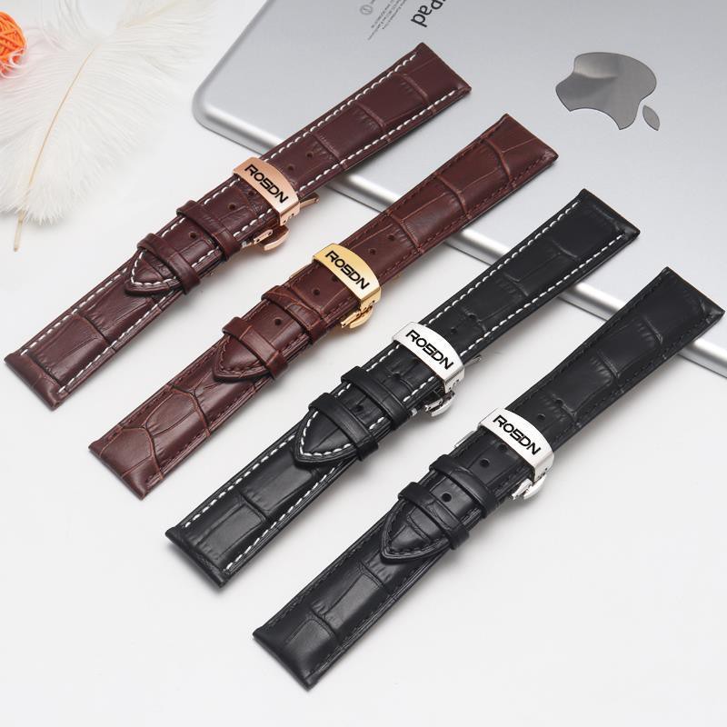 Roxton leather watch lead layer cowhide original Rodn strap men's men's women's butterfly leather strap 16/20