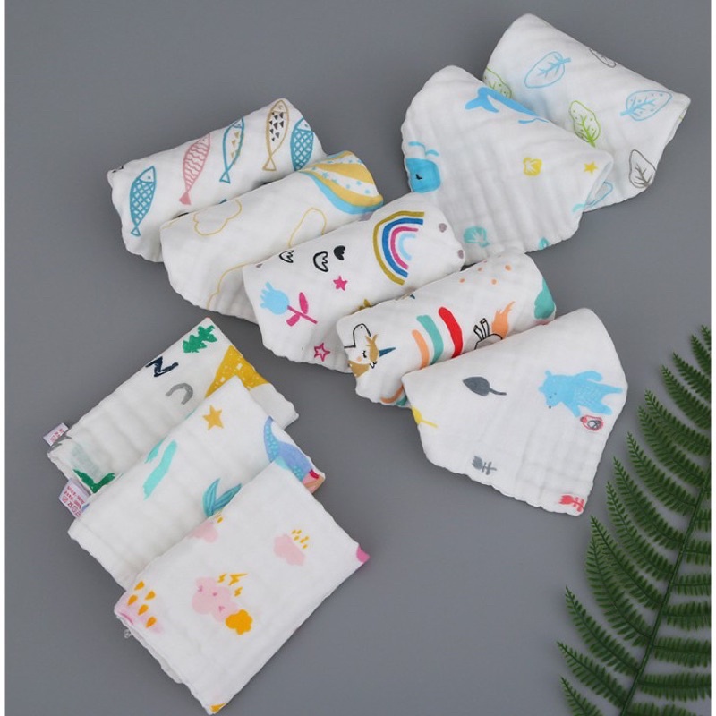 Khăn Sữa Xô 6 Lớp Rửa Mặt Mềm Mại Cho Bé Yêu