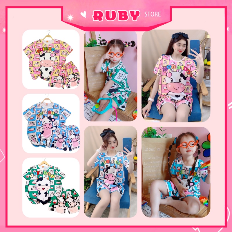Set bộ Nam Nữ Bò Sữa hoạt hình BIG SIZE 70KG chất vải mềm mịn mát co giãn thoải mái ❤ DBRBD SIZE XL