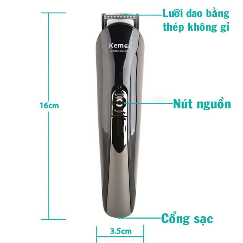 Bộ Tông Đơ 11 Chức Năng Cạo Lông Chó - Máy Cắt Tỉa Lông Chó Mèo KM-600, Loại Cao Cấp Cắt Sát Lông Và Không Ồn