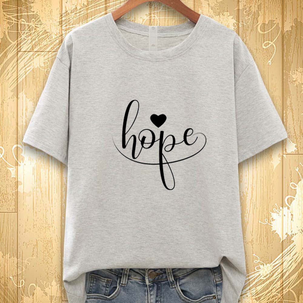 Áo thun nữ in chữ HOPE thời trang Everest KM505