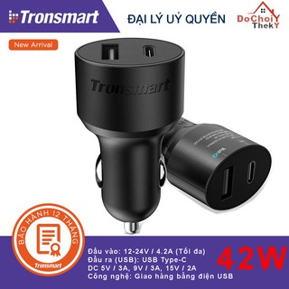 ✪ chính hãng ✪ tronsmart c2p | tẩu sạc xe hơi cổng kép 42w cho macbook iphone và các thiết bị khác