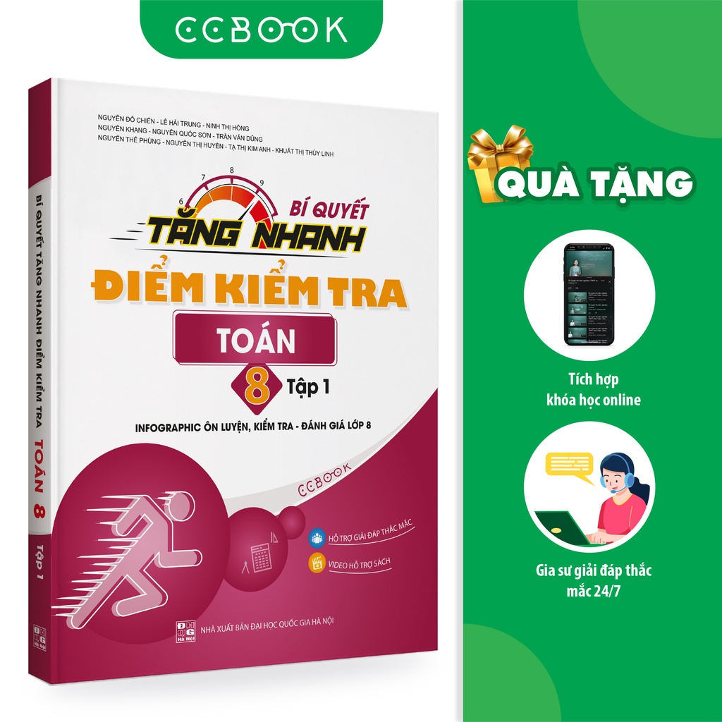 [Mã BMBAU50 giảm 7% đơn 99K] Sách - Bí quyết tăng nhanh điểm kiểm tra Toán 8 Tập 1 - Tham khảo lớp 8 - Chính hãng CCbook