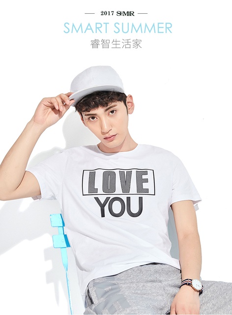 I-1531 Thời Trang Áo Thun Nam Tay Ngắn In LOVE YOU