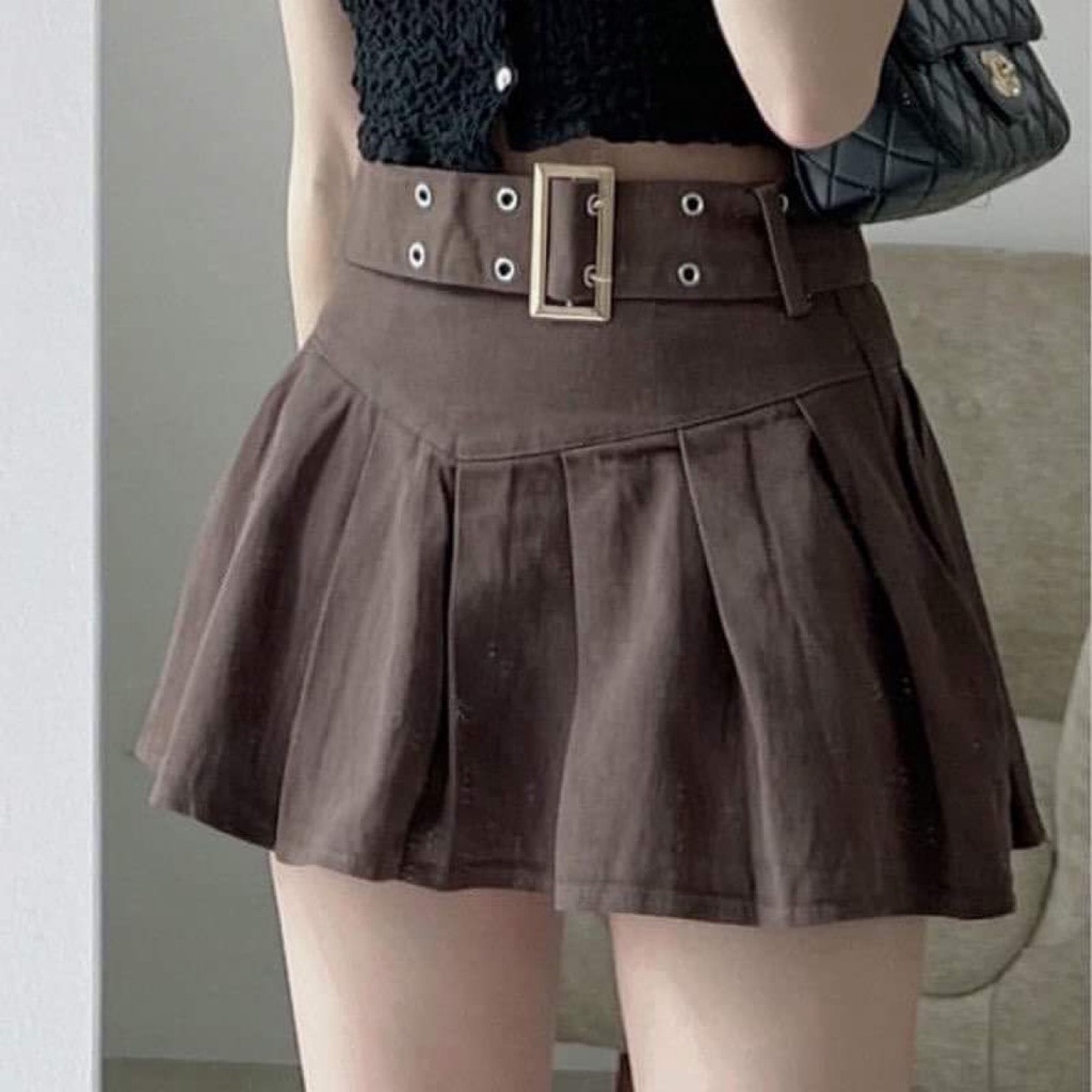 Chân Váy Denim Chân Váy Ngắn Xếp Li Kèm Nịt To Dày Dặn Hàng Qc Cao Cấp Phong Cách Hàn Quốc Cv4802