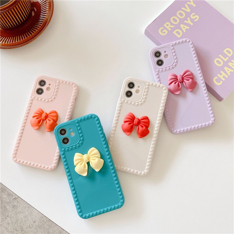 Ốp Lưng Iphone Gắn Nơ Bảo Vệ Cam 5/5s/6/6plus/6s/6splus/7/7plus/8/8plus/x/xr/xs/11/12/pro/max/plus/promax