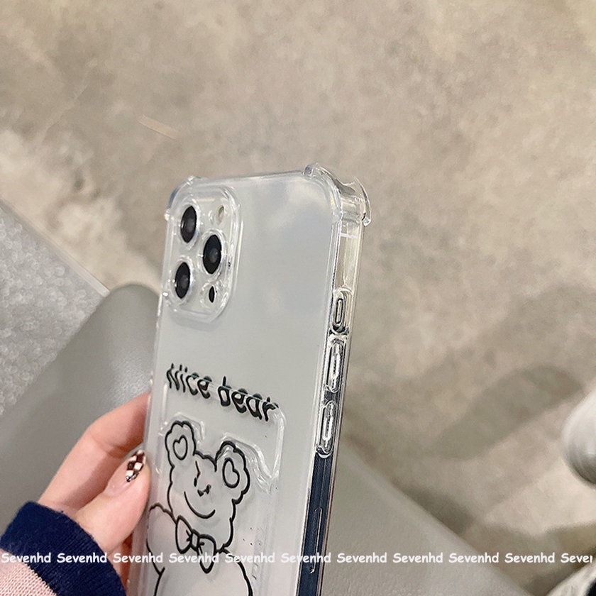 Ốp Điện Thoại Mềm Trong Suốt Có Ngăn Đựng Thẻ Cho iPhone 14 13 12 11 Pro Max X XR Xs Max 8 7 6 6s Plus SE 2020