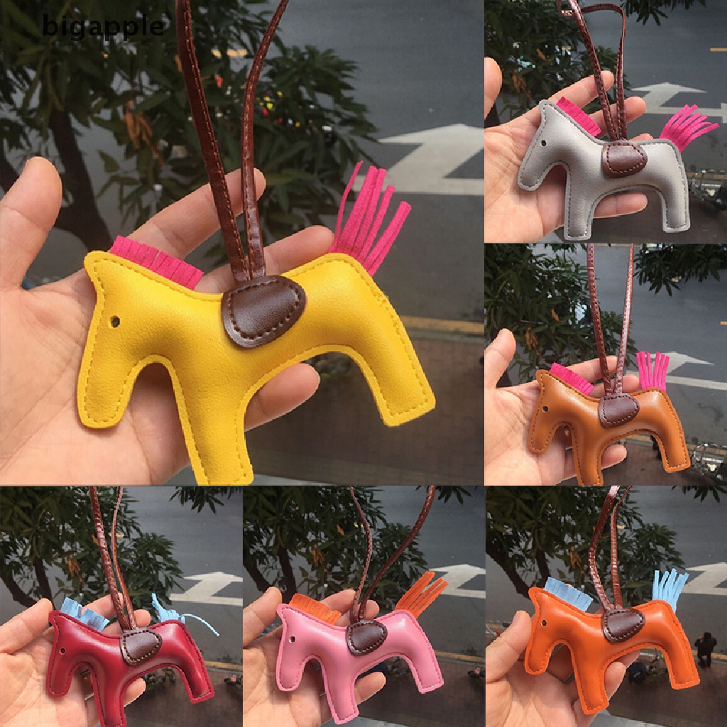 bigapple Handmade PU Leather Keyrings Horse Car Keychain Bag Charm Pendant Accessories RDG