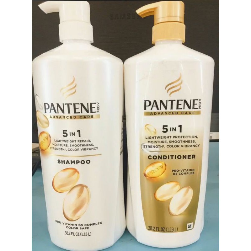 1 cặp gội xả Pantene 5in1 Mỹ chai 1.13L