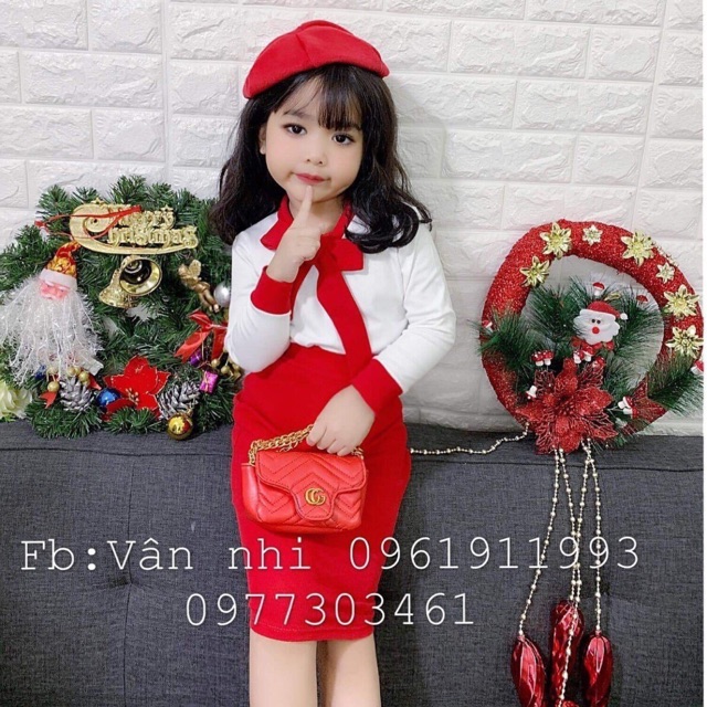 Set áo váy nơ cho Bé