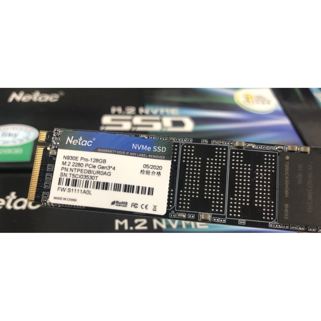 SSD Netac 128GB M.2 2280 NVMe PCIe N930E Pro Gen3*4 Chính Hãng Dùng Cho Laptop PC - Bảo hành 36 tháng 1 đổi 1 | WebRaoVat - webraovat.net.vn