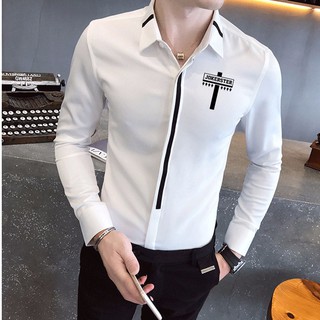 Áo sơ mi nam phối viền logo jorkerter cao cấp