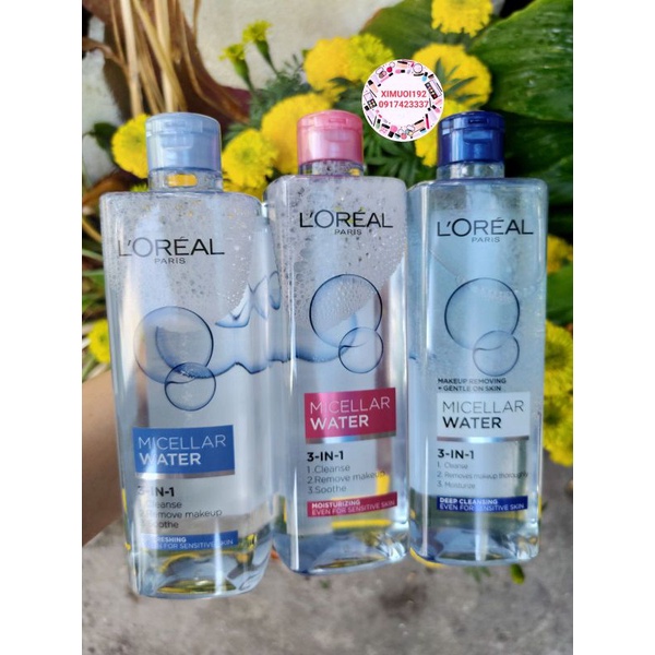 [Mã COSBAUXANH giảm 8% đơn 200K] Nước Tẩy Trang Loreal - L'Oreal 3 In 1 Micellar 95ml/400ml