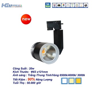 Đèn Led Rọi Ray COB 20w Vỏ Đen HG4