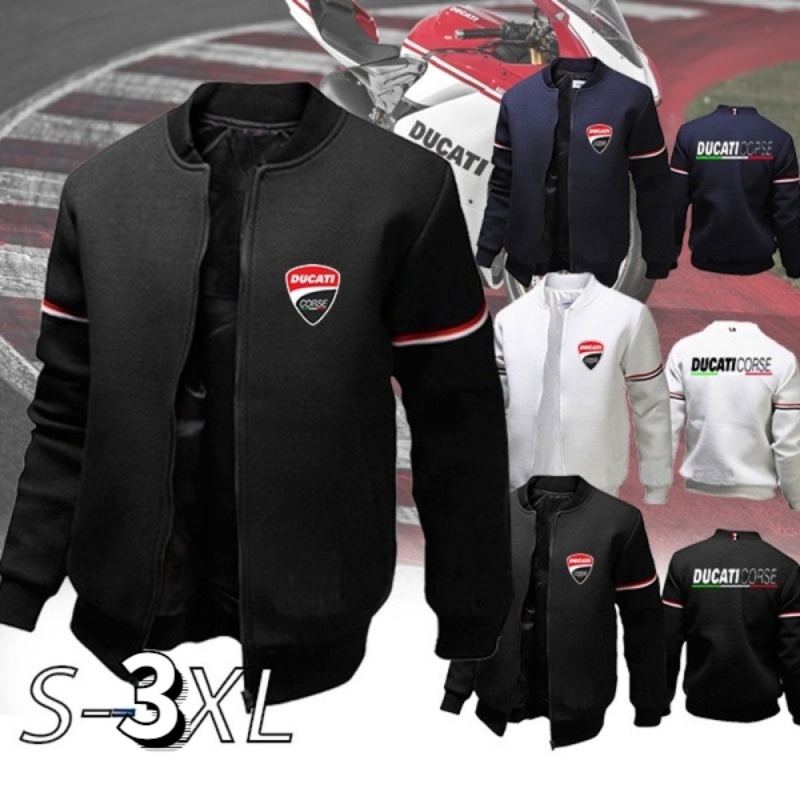 Áo khoác bóng chày tay dài có khóa kéo thời trang cho nam Ducati 2022
