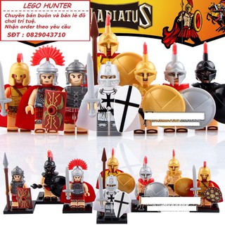 Xếp hình Minifigures mô hình lắp ráp chiến binh cổ đại Roman Sparta hiệp sỹ trung cổ các loại X 0164