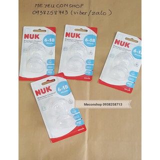 (6m+) NÚM TY SILICONE CỔ RỘNG NUK ( có tách lẻ 1 núm)- KATYDANG