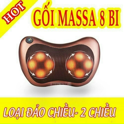 Gối Massage hồng ngoại 8 bi xoay đảo chiều⚡FREE SHIP⚡máy massage cổ vai gáy - công nghệ Nhật Bản - bảo hành 5 năm