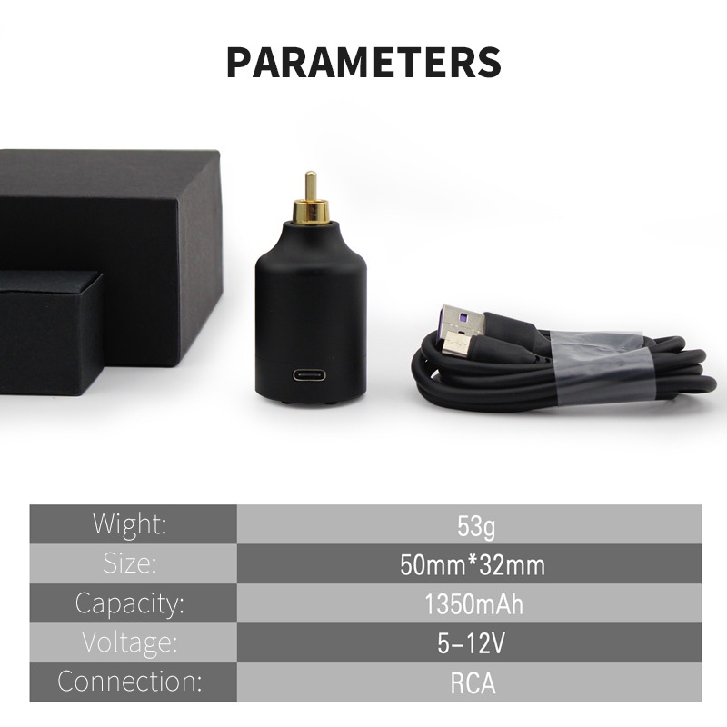 Pin Hình xăm không dây Nguồn điện Kết nối RCA