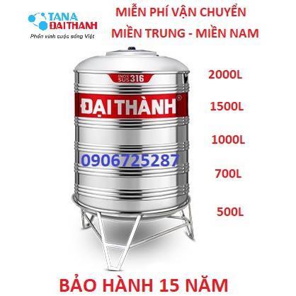 Bồn nước inox316 đứng cao cấp  Đại Thành VIGO, téc nước