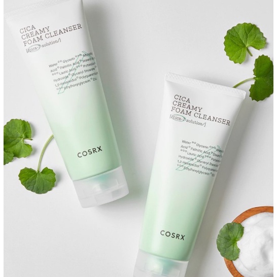 (CÓ BILL) Sữa Rửa Mặt Chiết Xuất Rau Má COSRX Pure Fit Cica Creamy Foam Cleanser 75ml+150ml