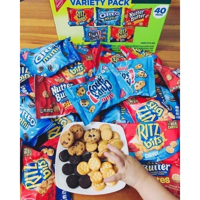 [Hàng Mỹ] Bánh Nabisco Mini Snack Variety 1,12kg 40 gói