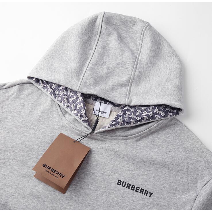 Áo Hoodie Cotton Unisex In Chữ Burberr Thời Trang