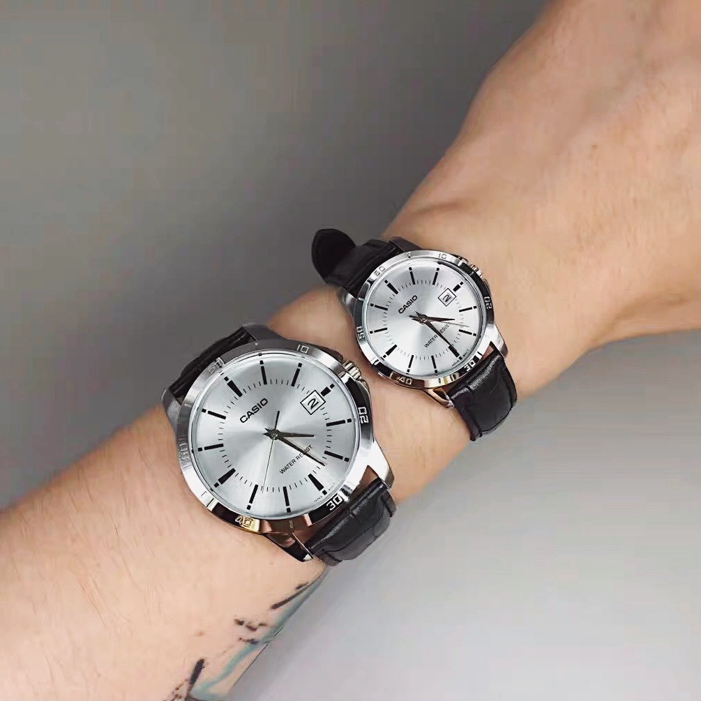 Đồng hồ nữ Casio chính hãng mặt tròn chống nước 3ATM , dây da - đồng hồ LTP V004