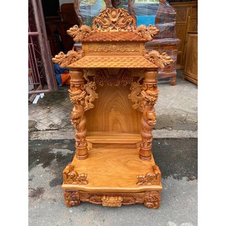 Bàn thờ thần tài ông địa gỗ gõ đỏ mái ngói Vip