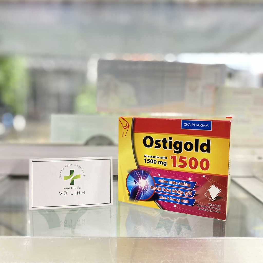 ( CHÍNH HÃNG) Ostigold 1500mg_ Giảm thoái hóa khớp gối nhẹ và trung bình( hộp 24 gói)