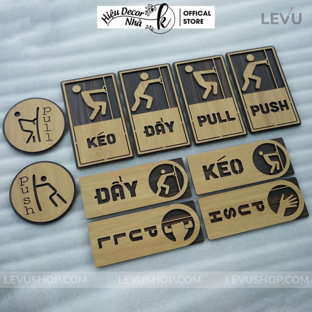 Bảng Pull Push, bảng Kéo Đẩy hướng dẫn mở cửa ra vào decor vintage độc đáo - Hiệu Nhà K