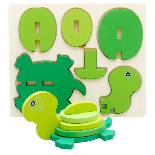 Xếp hình gỗ con vật 3D nhiều lựa chọn