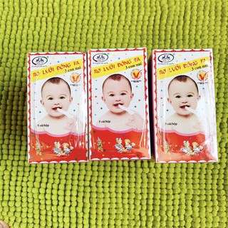 5 hộp gạc rơ lưỡi cho bé từ 0-2 tuổi (Hình shop chụp)