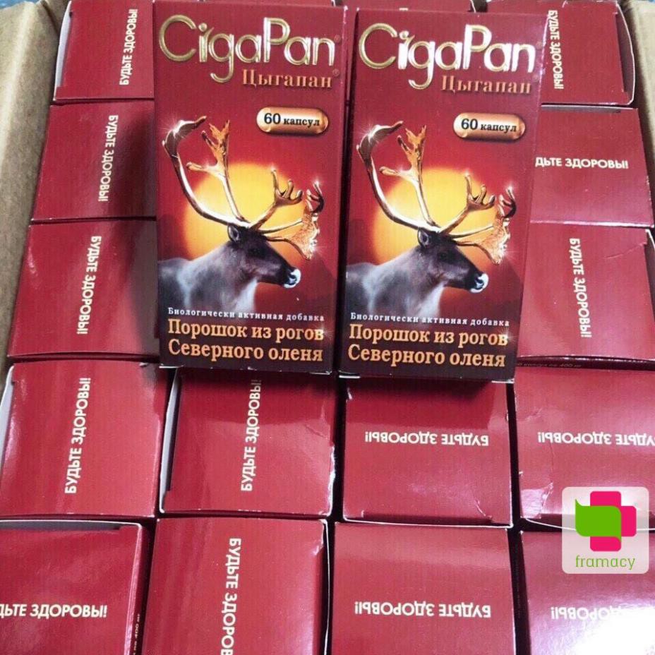 Viên uống nhung hươu Cigapan, Nga (60v) bồi bổ sức khỏe, ngăn ngừa lão hóa, chống loãng xương cho người lớn | BigBuy360 - bigbuy360.vn