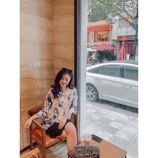 Áo sơ mi hoạ tiết sang chảnh