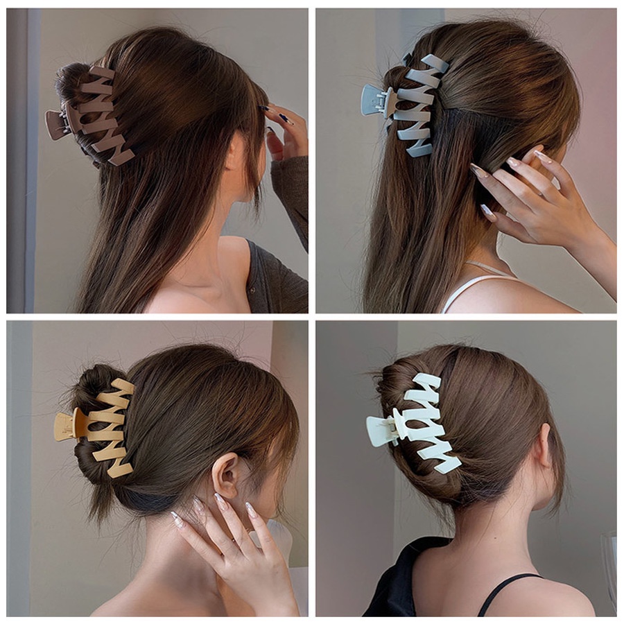 Kẹp tóc cỡ lớn màu nhám phong cách Hàn Quốc thời trang cho nữ