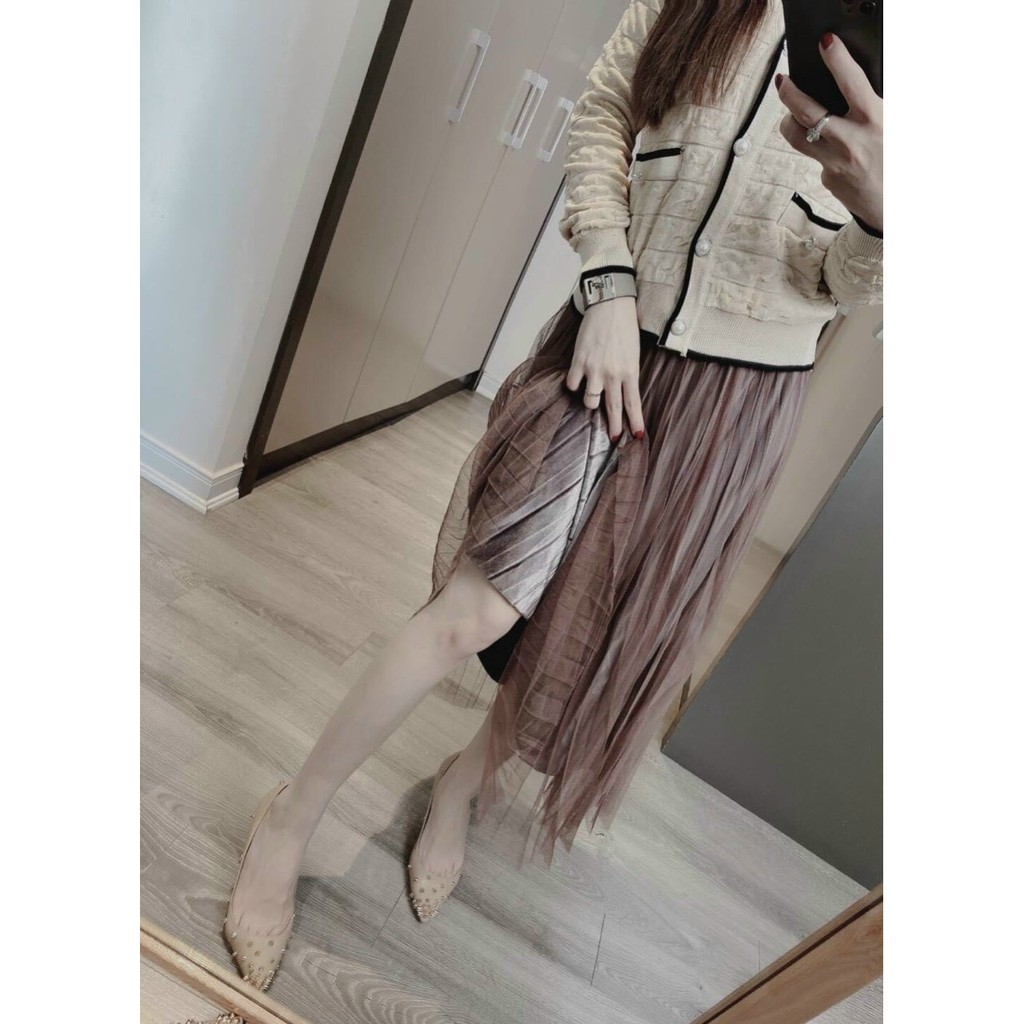 Chân váy lưới xếp ly dáng dài chân váy xinh | BigBuy360 - bigbuy360.vn