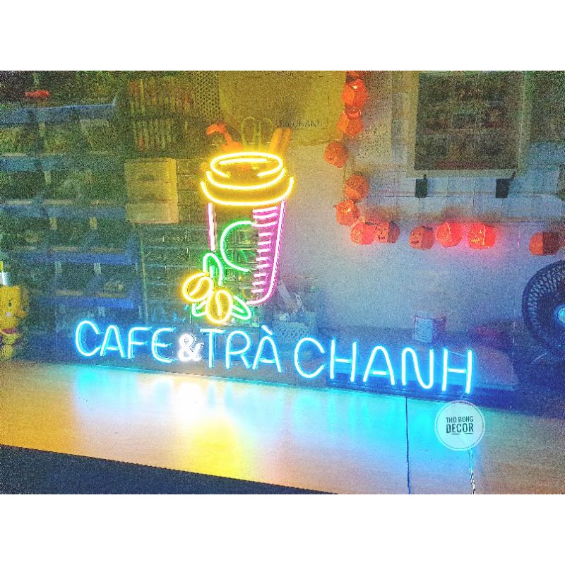 MẪU 5 Bộ Đèn Led Neon Sign thiết kế theo yêu cầu : CAFE &amp; TRÀ CHANH