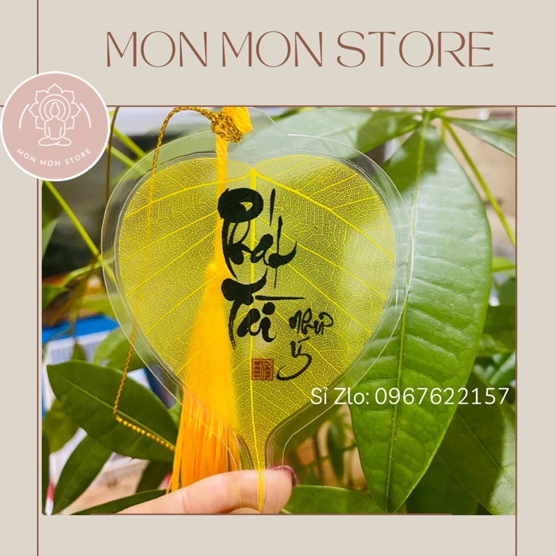Lá Bồ Đề chữ thư pháp Phát Tài Như ý